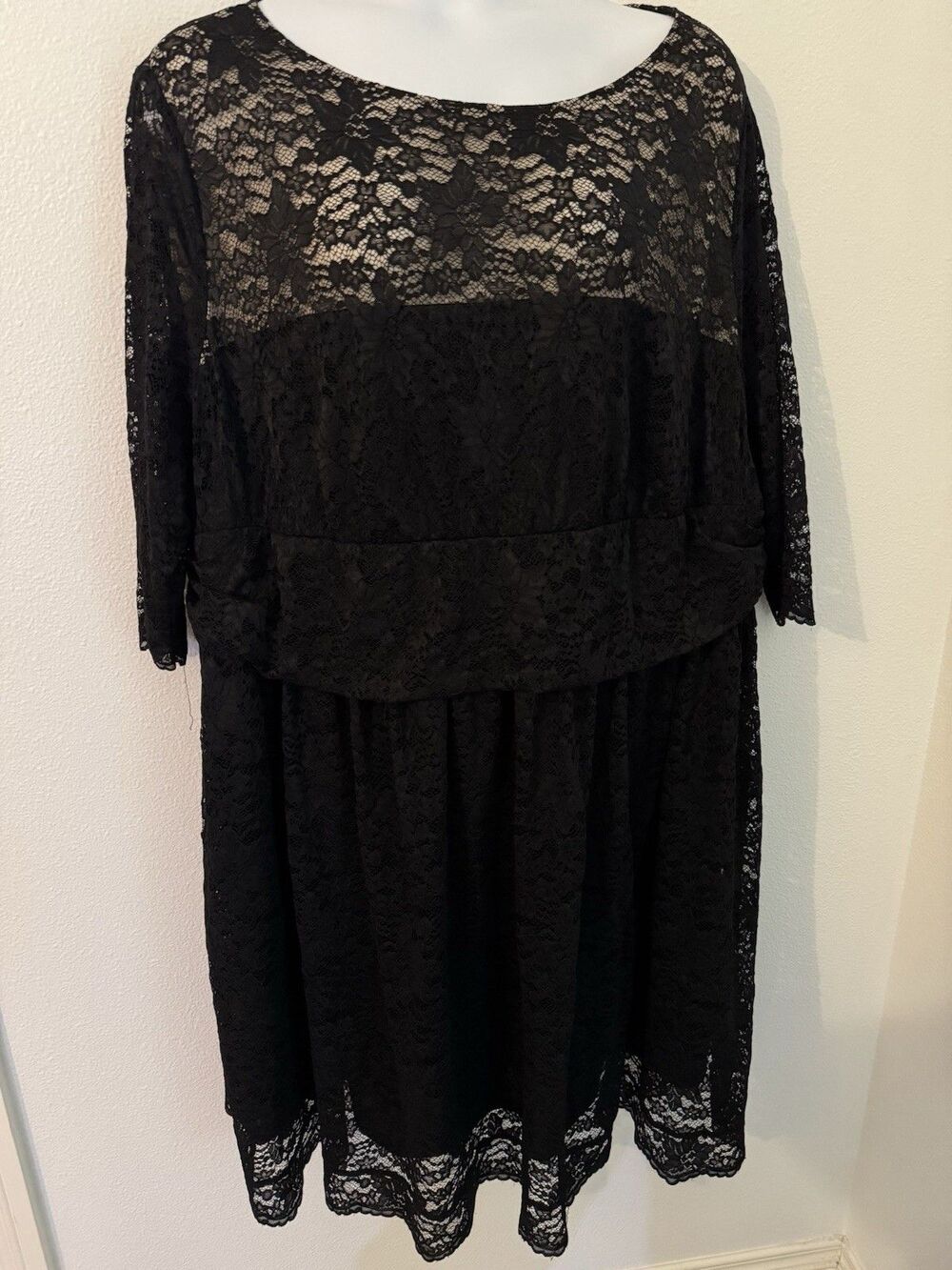 Kiyonna Dress Plus Size 5 5X Black Lace Long Sleeve Party Cocktail Gothic Party